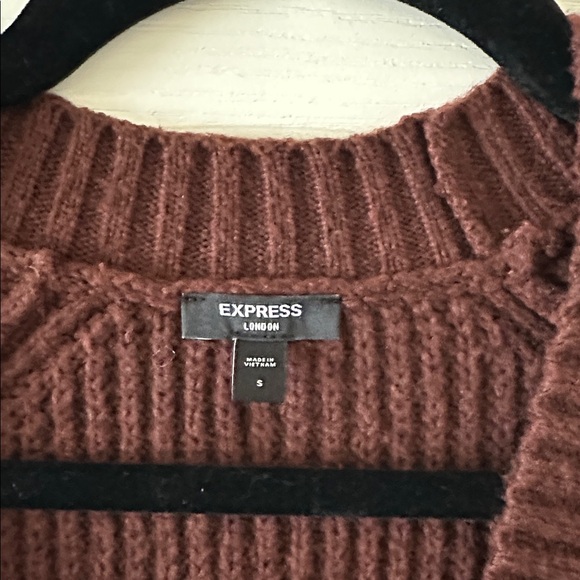 Express Ribbed Button Front London Cardigan S Rich Mocha - Picture 11 of 11